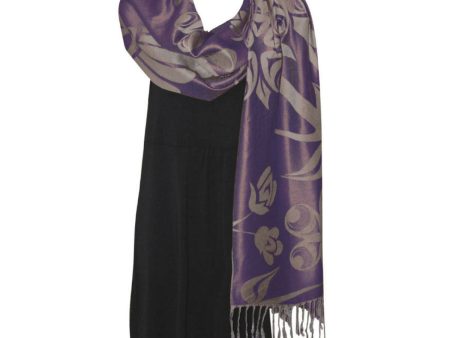 Sacred Shawl - Blossoms & Hummingbird, Purple For Discount