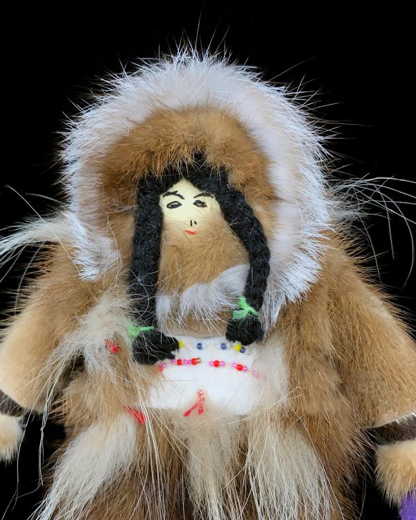 Doll- Inupiaq Female w  Fur & Beadwork, 10  Online Sale