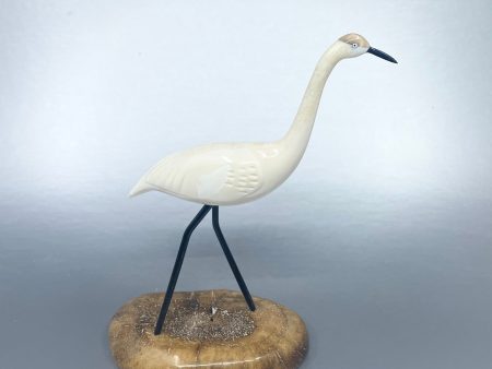 Ivory Carving- R. Apangalook; Crane, Ivory, Baleen, Bone on Sale