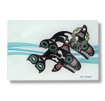 Cutting Board- Shotridge: Orcas With Wreath, Rectangle on Sale