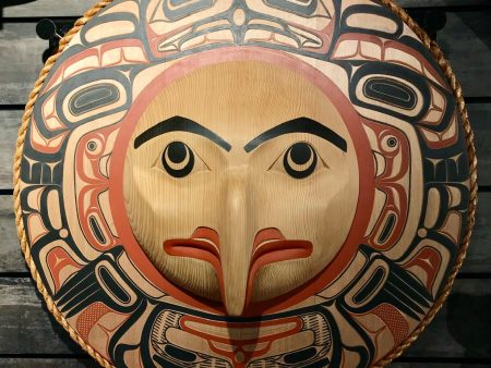 Mask- D. A. Boxley; Cedar & Cedar Bark Rope, Eagle with Beak, Circle Panel Fashion