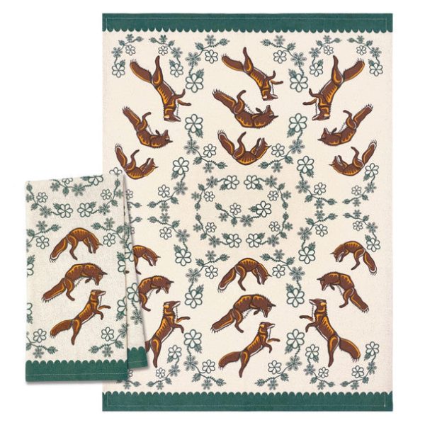 Tea Towel - Foxes (Wagooshna) Online