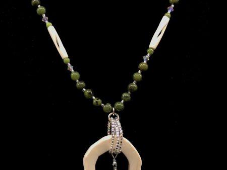 Necklace- J. Pardue, Walrus Ivory & Jade, Large Online now