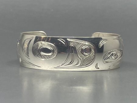 Nicholas Galanin 3 4  Silver Heron Bracelet Sale