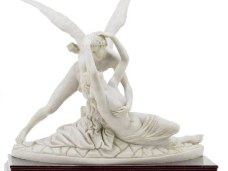 Statua in Marmo di Amore e Psiche su Base in Legno Online Hot Sale