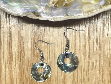 Cedar House 3 4  Round Cutout Abalone Earrings Online now