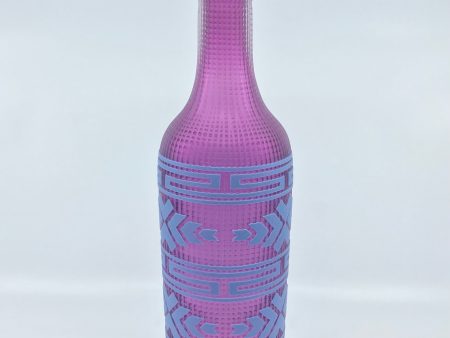 (C) Glass Sculpture - Singletary;  Bottle, Purple , 13  x 3  Cheap