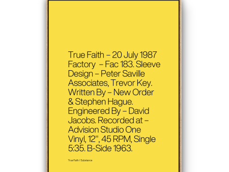 TRUE FAITH - TYPOGRAPHY PRINT Sale