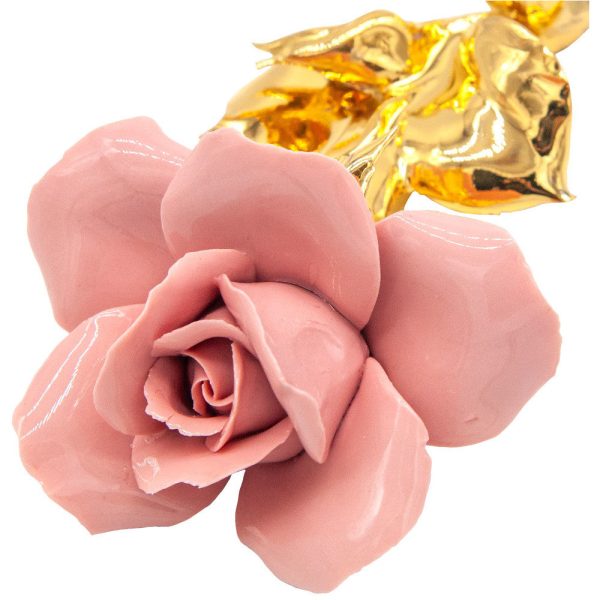 Rosa con gambo oro in porcellana di Capodimonte Discount