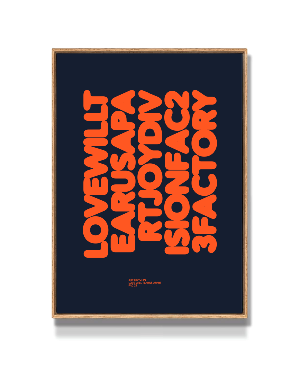 LOVE WILL TEAR US APART - TYPOGRAPHY PRINT Sale