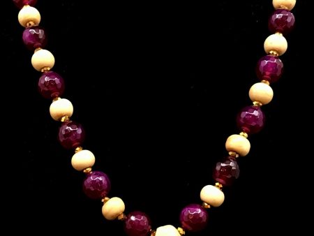 Necklace- El-Amin; Ivory and Dyed Agate, Beads Fashion