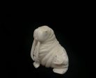 Ivory Carvings- D. Pungowiyi; Sitting Walrus, Baleen Inlay For Sale