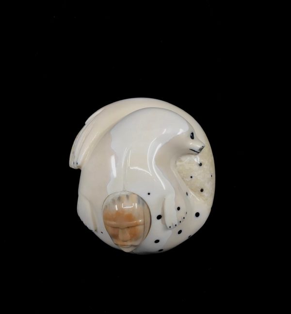 Ivory Carving- R. Apangalook; Orb, Seals, Fossilized, Various Sz Sale