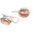 Orecchini in argento con Cammeo arancione Online Sale