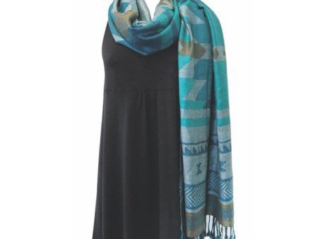 Shawl - Visions of Our Ancestors, Teal Online Hot Sale