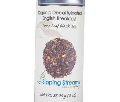 Tea - Sipping Streams, Organic Decaf English Breakfast, 3 oz Tin Hot on Sale