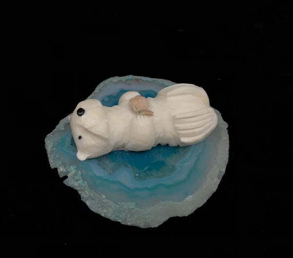 Ivory - D. Pungowiyi; Sea Otter Eating, Agate, Crab, Sea Urchin For Cheap