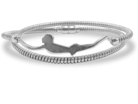 Tuffatore Paestum - Bracciale con calamita doppio giro in Argento 925 Online now