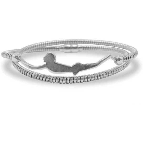 Tuffatore Paestum - Bracciale con calamita doppio giro in Argento 925 Online now