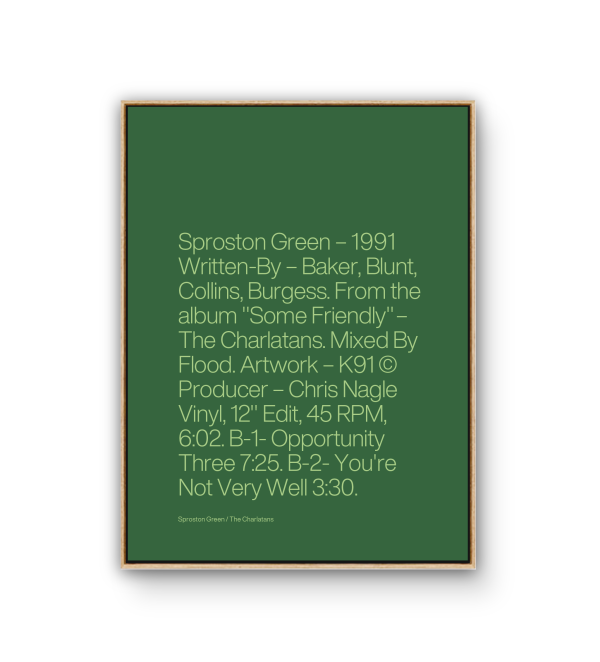 SPROSTON GREEN - TYPOGRAPHY PRINT For Cheap