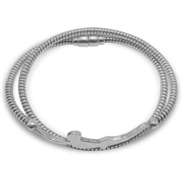 Tuffatore Paestum - Bracciale con calamita doppio giro in Argento 925 Online now