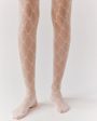 Ribbon Chain Tights - Cream Sale