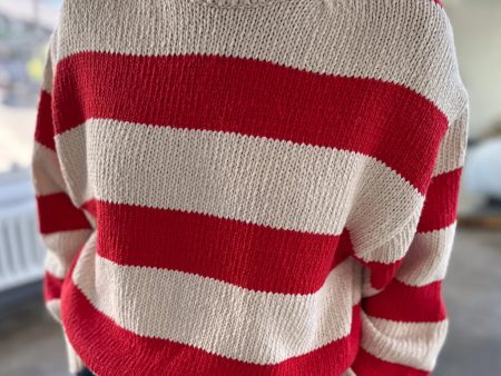 Zoe Sweater - Red Stripe Sale