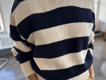 Zoe Sweater - Navy Stripe For Cheap