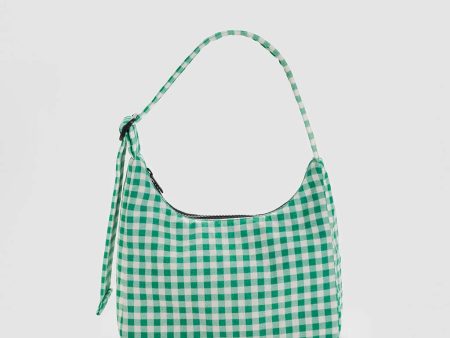 Mini Nylon Shoulder Bag - Green Gingham Online Sale